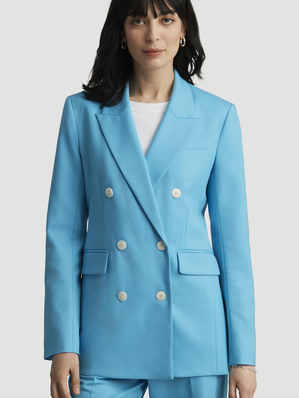 Zara Double-Breasted Bright Turquoise Blazer